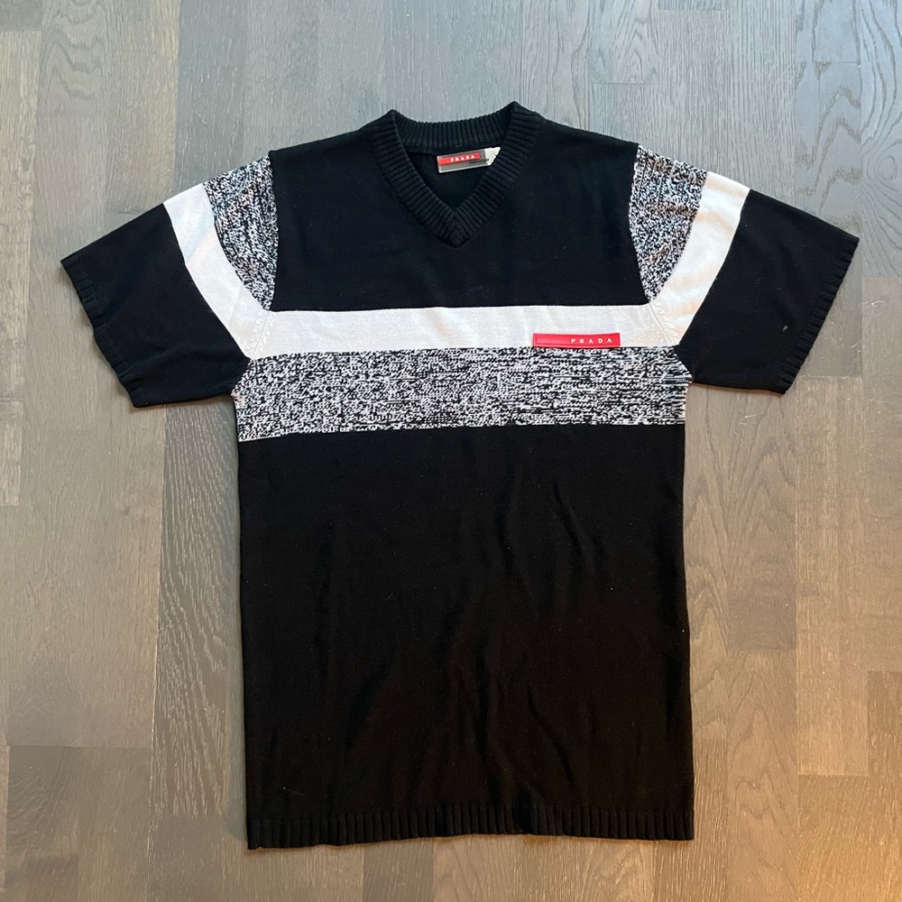 Prada pique knit short sleeve sweater tee